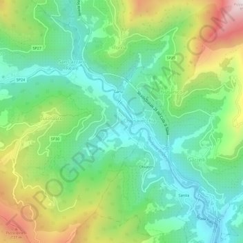 Mappa topografica Borgoratto, altitudine, rilievo