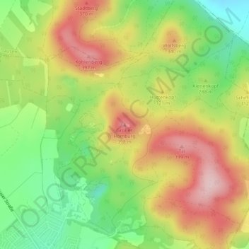 Mappa topografica Großer Homburg, altitudine, rilievo