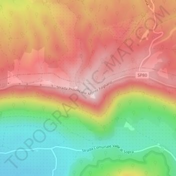 Mappa topografica Poggio Nibbio, altitudine, rilievo