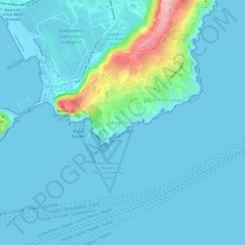 Mappa topografica Marechiaro, altitudine, rilievo