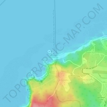 Mappa topografica Morro Dois Irmãos, altitudine, rilievo