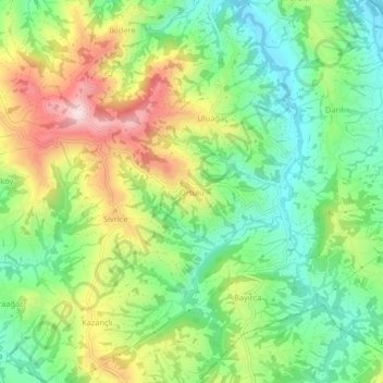 Mappa topografica Örtülü, altitudine, rilievo