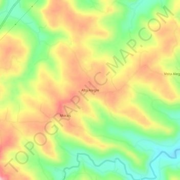 Mappa topografica Alto Alegre, altitudine, rilievo