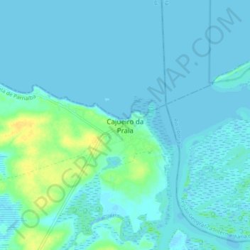 Mappa topografica Cajueiro da Praia, altitudine, rilievo