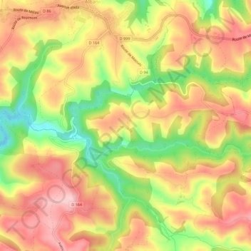 Mappa topografica Margou, altitudine, rilievo