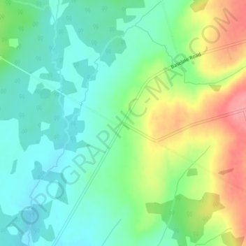 Mappa topografica Cornhill, altitudine, rilievo