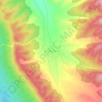 Mappa topografica Kamahi Devi, altitudine, rilievo