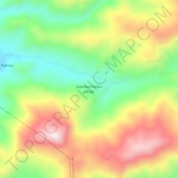 Mappa topografica Soledad Piedra Larga, altitudine, rilievo