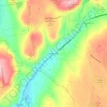 Mappa topografica Marble Dale, altitudine, rilievo