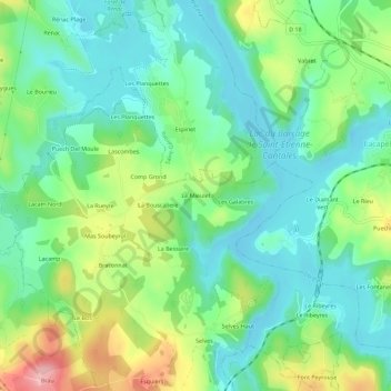 Mappa topografica Le Mieulet, altitudine, rilievo