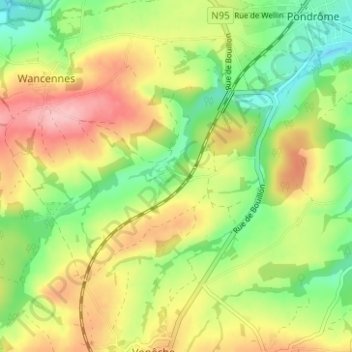 Mappa topografica Thanville, altitudine, rilievo