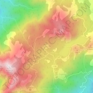 Mappa topografica Agnarone, altitudine, rilievo