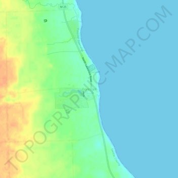 Mappa topografica Forester, altitudine, rilievo