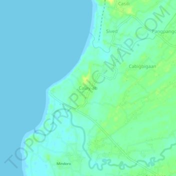 Mappa topografica Calay-ab, altitudine, rilievo