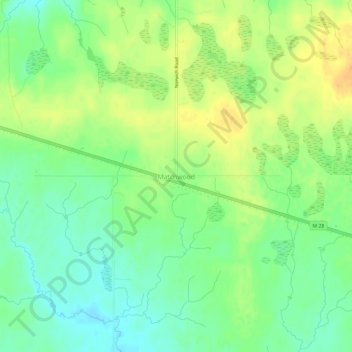 Mappa topografica Matchwood, altitudine, rilievo
