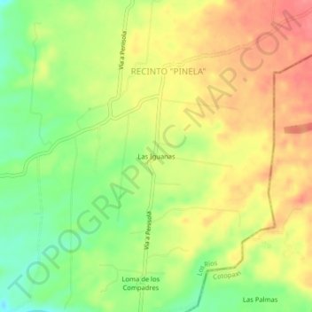 Mappa topografica Las Iguanas, altitudine, rilievo