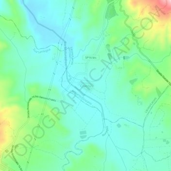 Mappa topografica Crastu, altitudine, rilievo