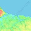 Mappa topografica Le Moule, altitudine, rilievo