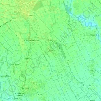 Mappa topografica Vairano, altitudine, rilievo