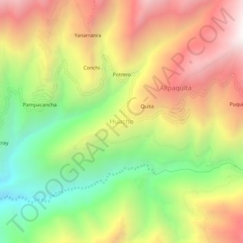 Mappa topografica Huacho, altitudine, rilievo