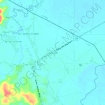 Mappa topografica Quirino, altitudine, rilievo