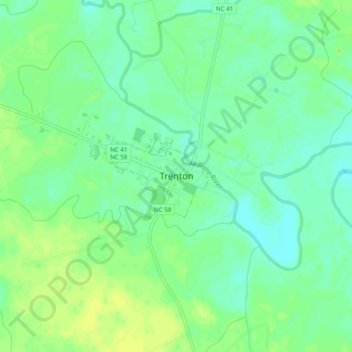 Mappa topografica Trenton, altitudine, rilievo