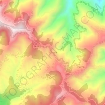Mappa topografica Kimtoli, altitudine, rilievo