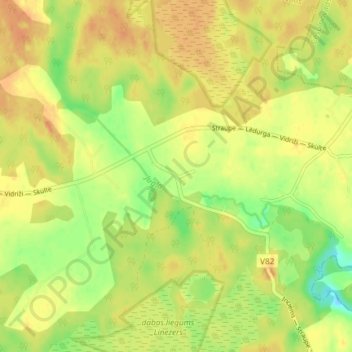 Mappa topografica Juglas, altitudine, rilievo