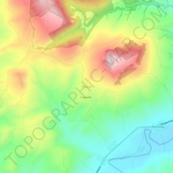 Mappa topografica Pitino, altitudine, rilievo
