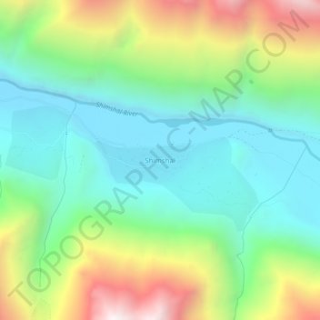Mappa topografica Shimshal, altitudine, rilievo