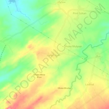 Mappa topografica Dhoke Dhullu, altitudine, rilievo