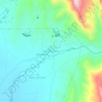 Mappa topografica Sella Mendez, altitudine, rilievo