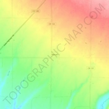 Mappa topografica Marvel, altitudine, rilievo
