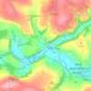 Mappa topografica Cwm-Cou, altitudine, rilievo