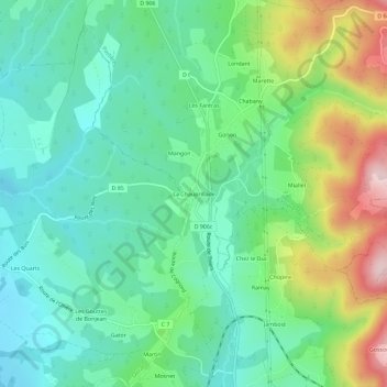 Mappa topografica La Chauprillade, altitudine, rilievo