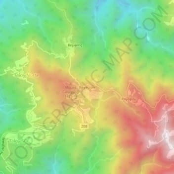 Mappa topografica Bayacsan, altitudine, rilievo