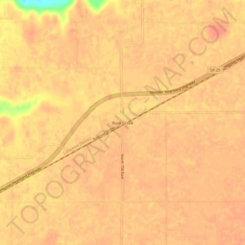 Mappa topografica Buck Creek, altitudine, rilievo