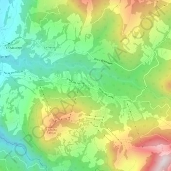Mappa topografica Les Paccots, altitudine, rilievo