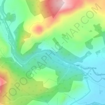 Mappa topografica Pass Of Leny, altitudine, rilievo