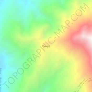 Mappa topografica Changuil, altitudine, rilievo