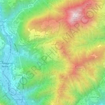 Mappa topografica Santa Croce, altitudine, rilievo