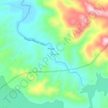 Mappa topografica Tahuin, altitudine, rilievo