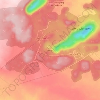 Mappa topografica Hierro, altitudine, rilievo