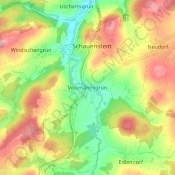 Mappa topografica Volkmannsgrün, altitudine, rilievo