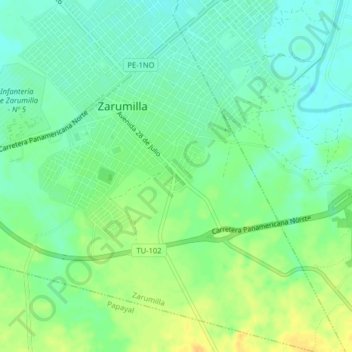 Mappa topografica Pozo Elevado, altitudine, rilievo