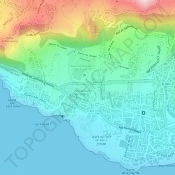 Mappa topografica Les Grègues, altitudine, rilievo