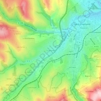 Mappa topografica La Varizelle, altitudine, rilievo