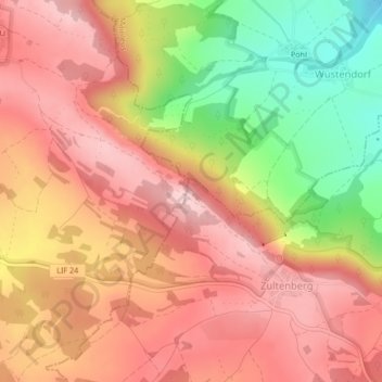 Mappa topografica Maintal-Blick, altitudine, rilievo