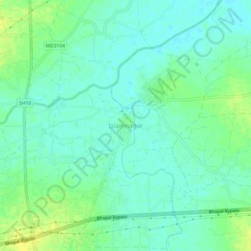 Mappa topografica Islamnagar, altitudine, rilievo