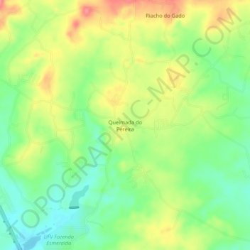 Mappa topografica Queimada do Pereira, altitudine, rilievo